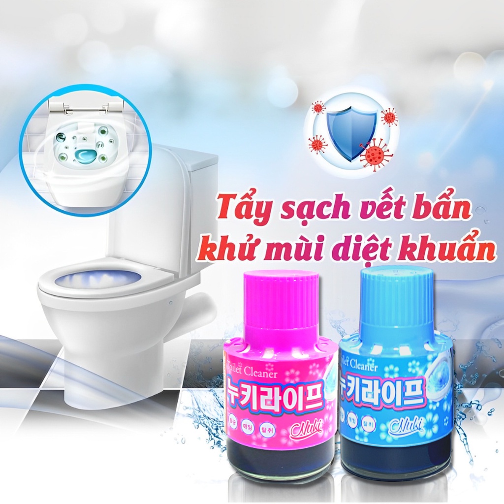 Gel Khử Mùi Bồn Cầu - Viên Thả Bồn Cầu Nuki Tẩy Bồn Cầu Làm Thơm Ngăn Khuẩn 180g