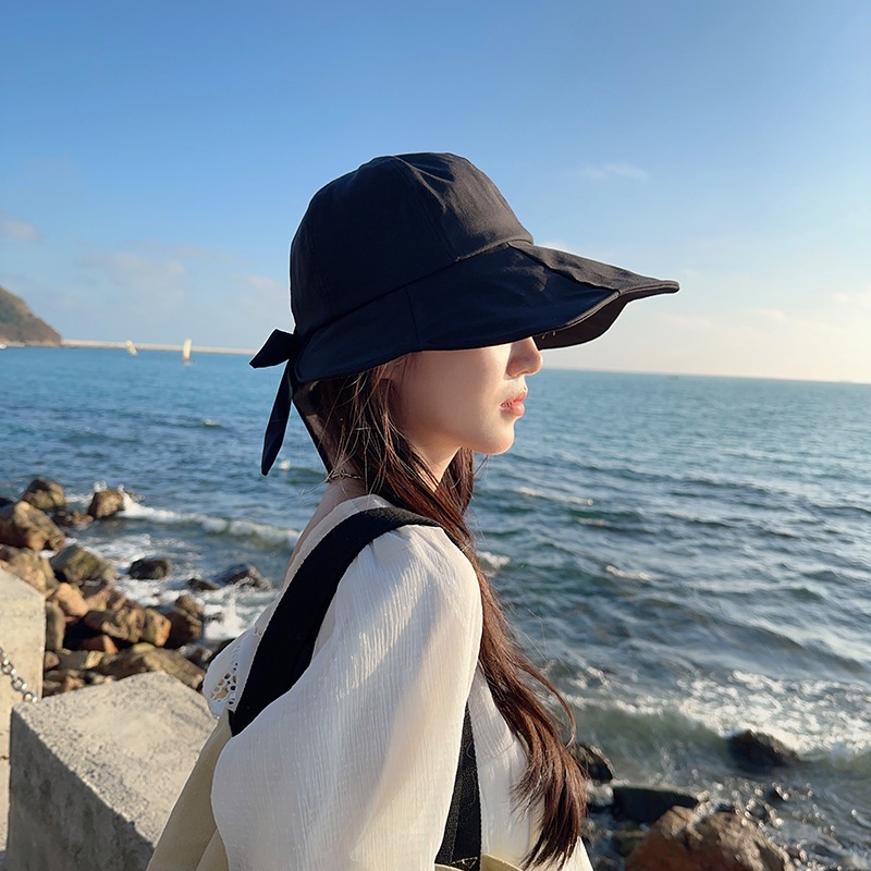 1 Mũ Rộng Vành Chống Nắng Chống Tia UV Có Thể Gấp Gọn Tiện Dụng Thời Trang Xuân Hè Phong Cách Hàn Quốc Cho Nam Và Nữ