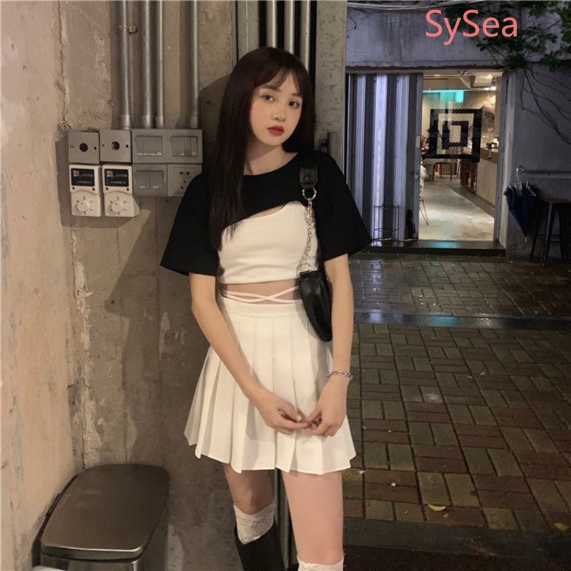 Áo Croptop Ngắn Tay Thời Trang Mùa Hè Hàn Quốc Dành Cho Nữ