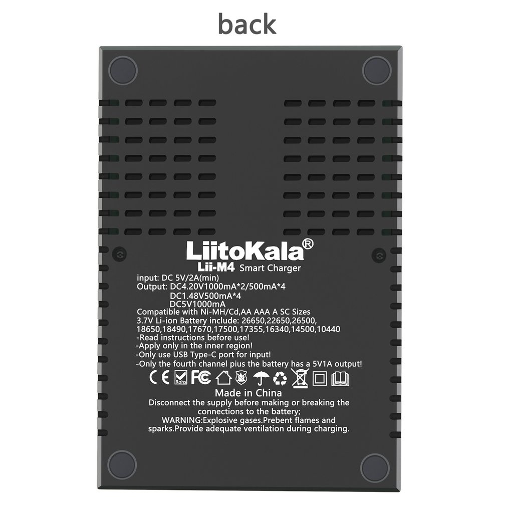 Liitokala Lii-M4 18650/26660 5V Typec Smart Universal Battery Charger Detectable Capacity With Screen T [Q/11]