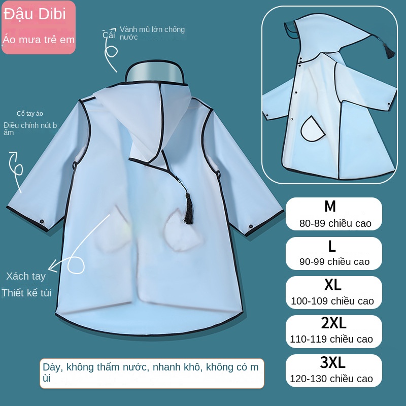 Áo Mưa Dày Dặn Chống Thấm Nước In Họa Tiết Hoạt Hình Dễ Thương Cho Bé