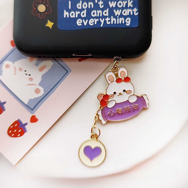 Nút Bịt Chống Bụi Cho Cổng Sạc Điện Thoại Di Động diy Hình Hoạt Hình Dễ Thương