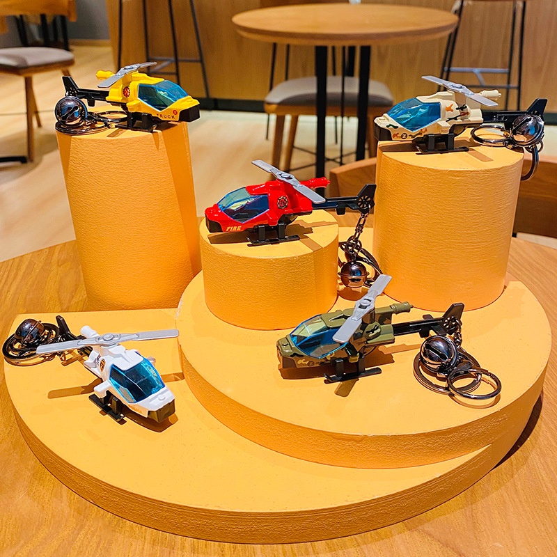 Móc Khóa Xe Hơi / Trực Thăng Chiến Đấu Hoạt Hình Mini Bằng Hợp Kim