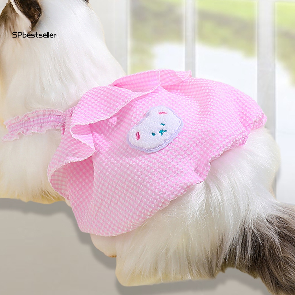 Đầm Xếp Ly Họa Tiết Sọc Caro Dễ Thương Thời Trang Mùa Hè Cho Thú Cưng