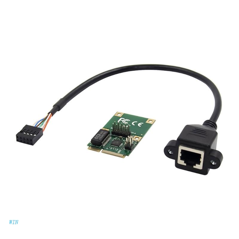 Thẻ Chuyển Đổi Pci-e Mini 10 / 100 / 1000Mbps Gigabit Ethernet RJ45 Rj4111F Chip Chính 30cm Chuyên Dụng