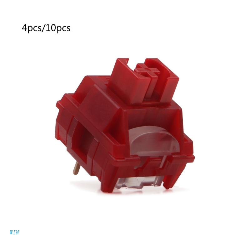 Set 4 / 10 Công Tắc TTC Màu Đỏ Chống Bụi 3 Chấu 100M Clicks 45g 53g Tiện Dụng DIY