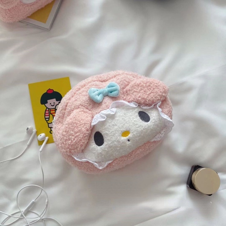 SANRIO Túi Đựng Bút Chì / Mỹ Phẩm Hình Melody Nhồi Bông Dễ Thương Cho Học Sinh Ốp