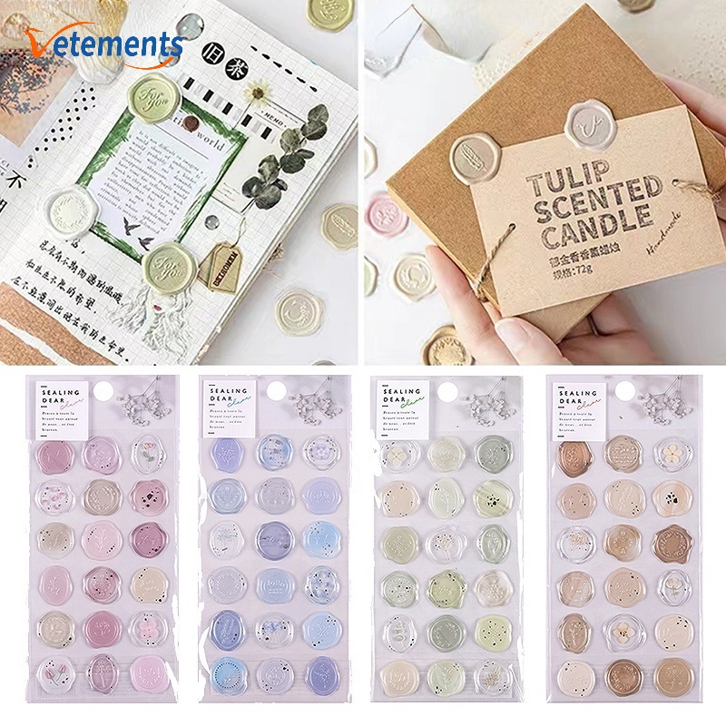 Miếng Dán Niêm Phong Tự Dính Họa Tiết Hoa Ngọt Ngào Trang Trí Thiệp / Tiệc Cưới