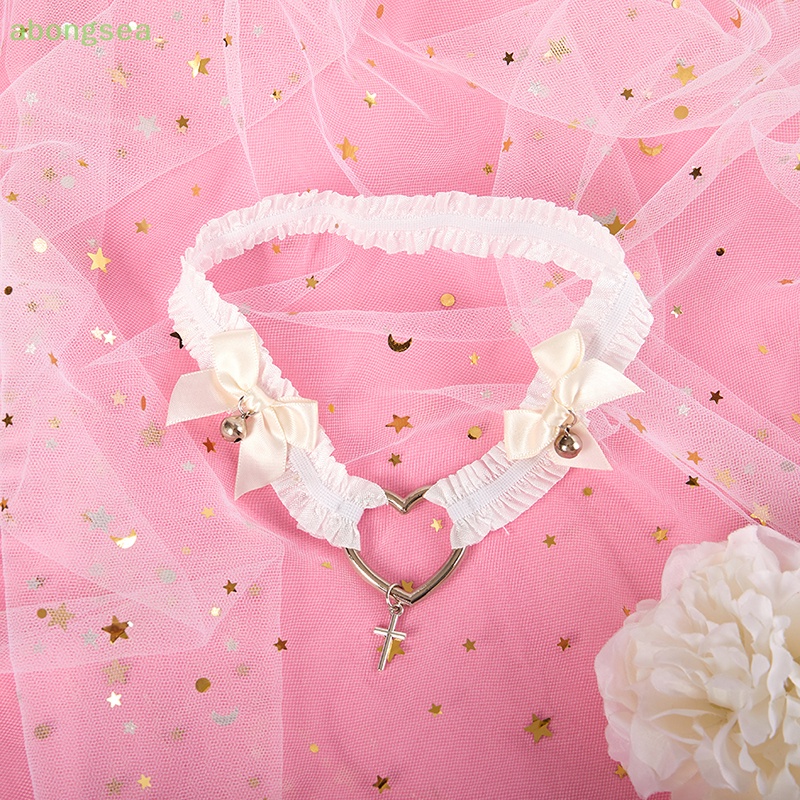 Abongsea Đai Nịt Bít Tất Ren Co Giãn Đính Nơ Phong Cách Gothic