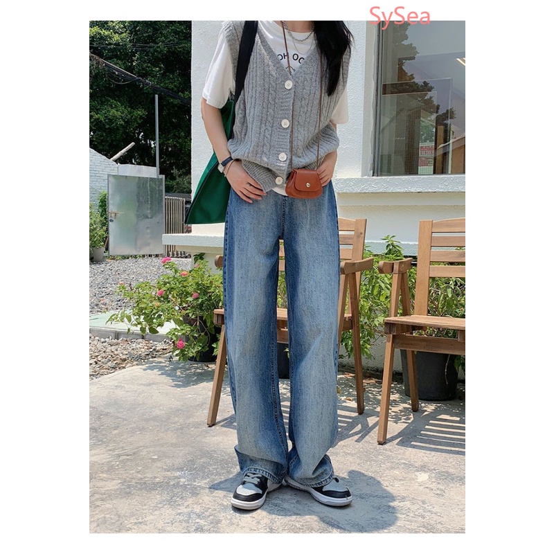 Quần Dài Lưng Cao Dáng Rộng Phong Cách Retro Cá Tính Cho Nữ