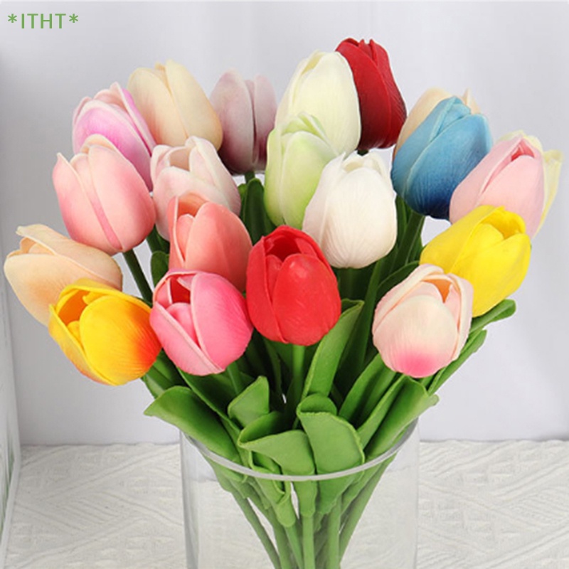 Set 5 / 10 Hoa Tulip Nhân Tạo Bằng PU Màu Sắc Ngẫu Nhiên Dùng Để Trang Trí Tiệc Cưới Mới