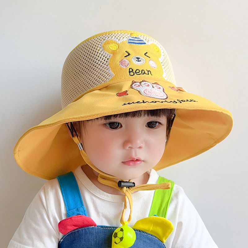 Nón Tai Bèo Vành Rộng Thoáng Khí In Họa Tiết Hoạt Hình Phong Cách Hàn Quốc Thời Trang Mùa Hè Cho Bé