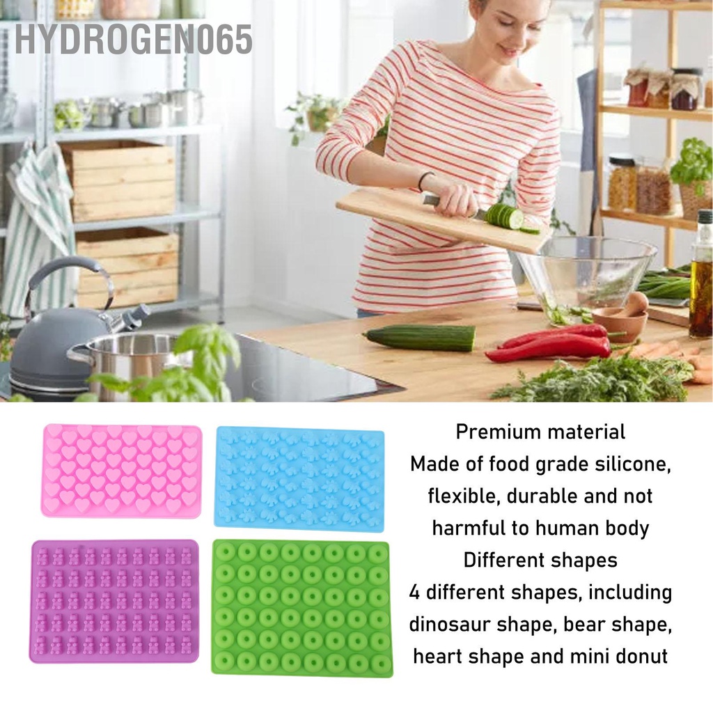 Hydrogen065 10 Chiếc Kẹo Silicon Khuôn Mini Khủng Long Gấu Trái Tim Hình Bánh Donut Cao Chịu Nhiệt Độ Thấp Với Ống Nhỏ Giọt Cho DIY