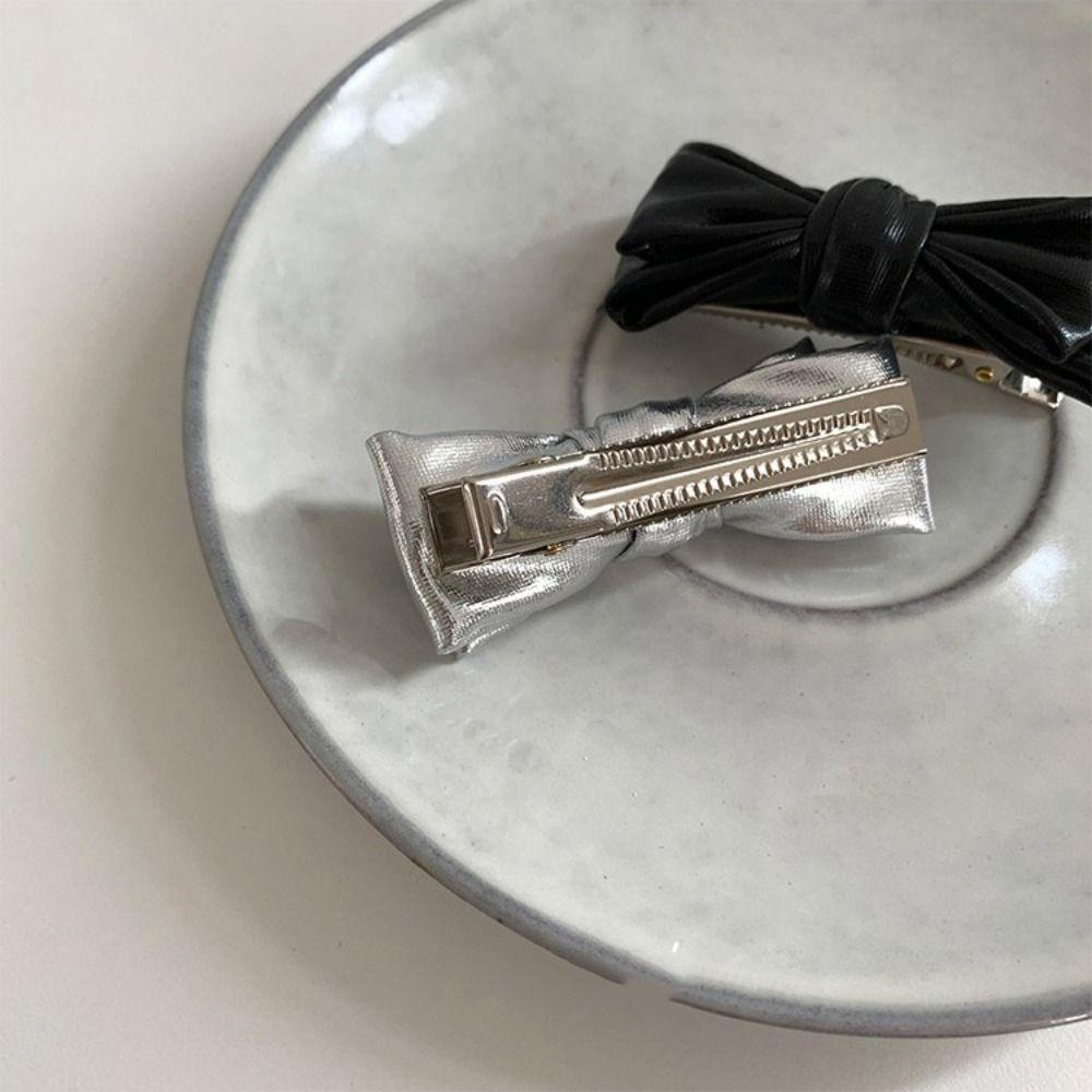 Kẹp Tóc Nơ Sau 2K Y2K Bằng Da PU Phong Cách Lolita Hàn Quốc Cho Nữ