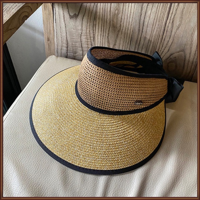 Nón Rộng Vành Hở Chóp Thiết Kế Thắt Nơ Thời Trang Đi Biển Mùa Hè Cho Nữ