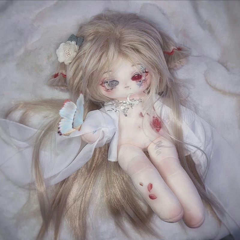 Búp Bê Cotton Mặc Hán Phục Màu Đỏ Cổ Điển Kích Thước 20cm 30cm