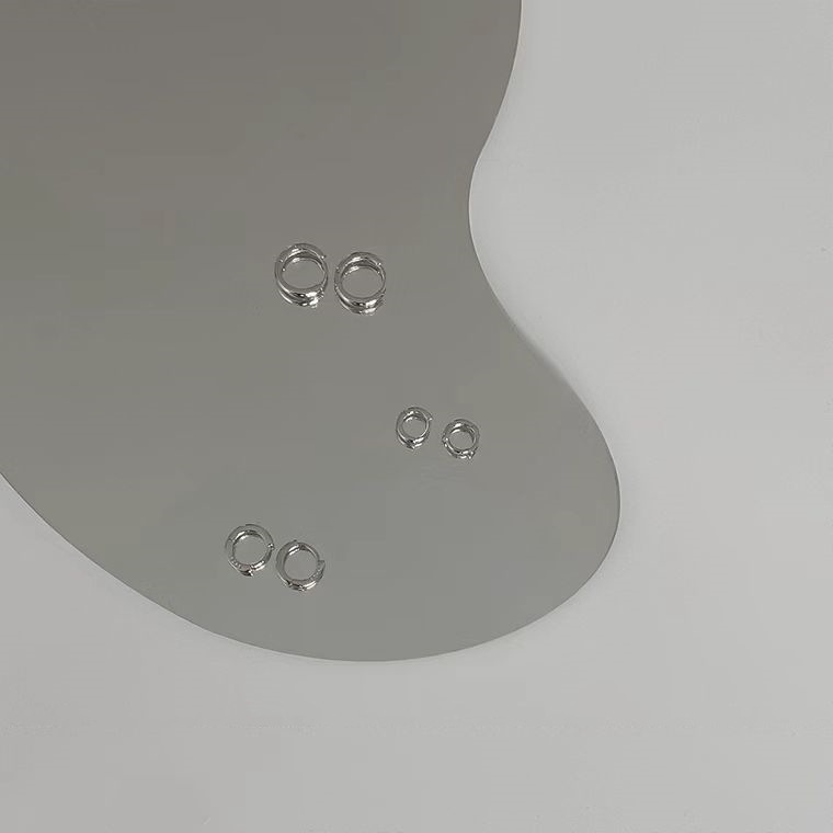 Bông Tai Mạ Bạc 925 Hình Tròn Trơn Đơn Giản Xinh Xắn Dành Cho Cặp Đôi