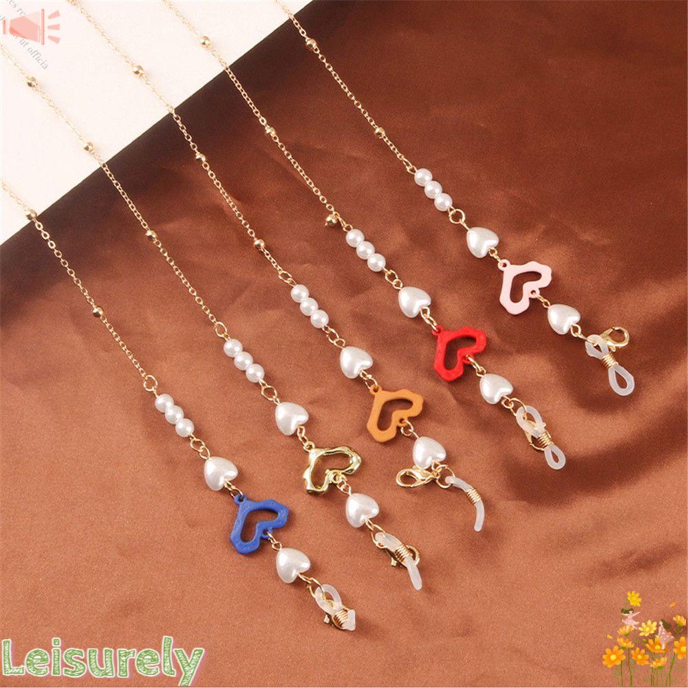 Dây Đeo Giữ Mắt Kính Bằng Acrylic Hình Trái Tim Thời Trang