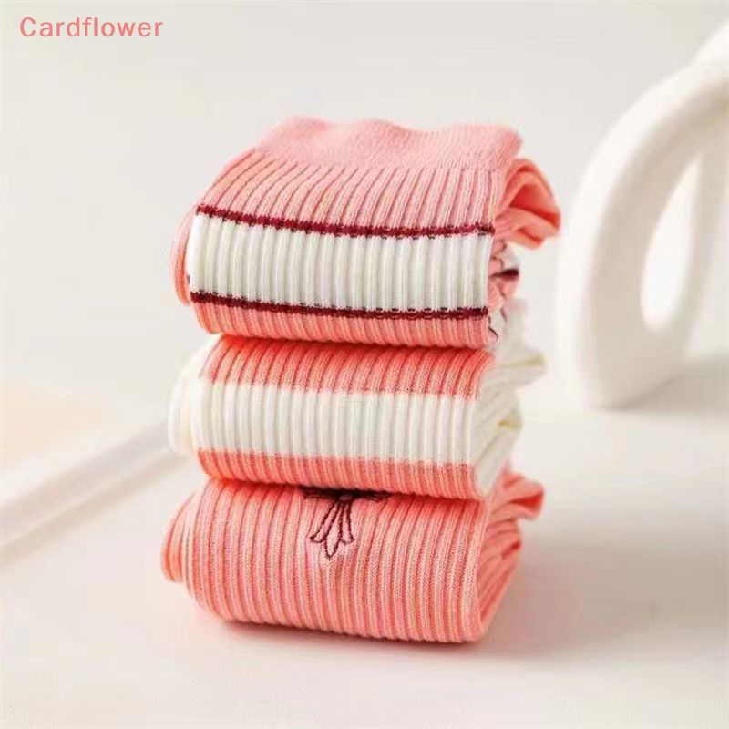 1 Đôi Vớ Mỏng Họa Tiết Sọc Ngang Màu Hồng Dành Cho Nữ