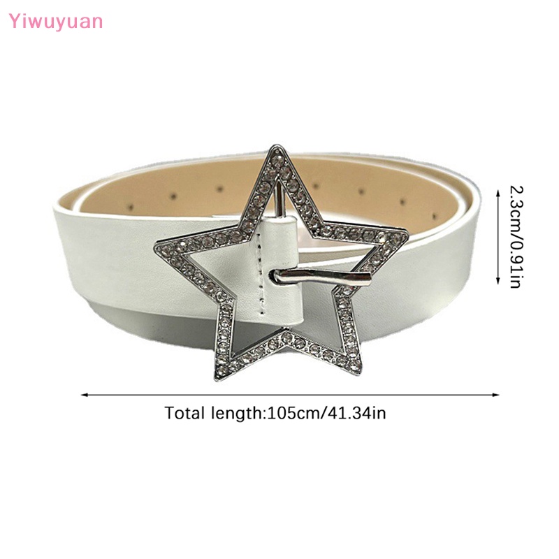 Thắt Lưng Da PU Màu Hồng Đính Ngôi Sao Năm Cánh Bằng Kim Loại < Yiwuyuan > Spicy Girl