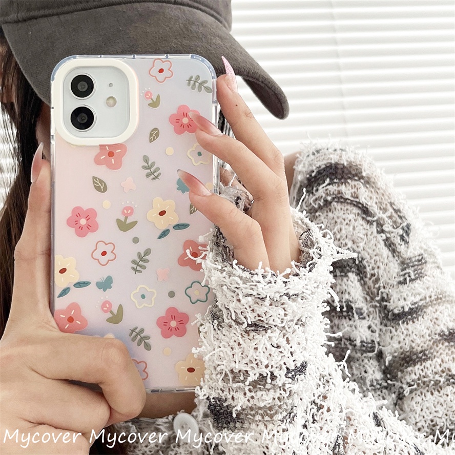 Ốp Điện Thoại Silicon Mềm Họa Tiết Hoa Màu Gradient Cho iPhone 14 13 12 11 Pro Max X XR Xs Max 6 7 8 Plus