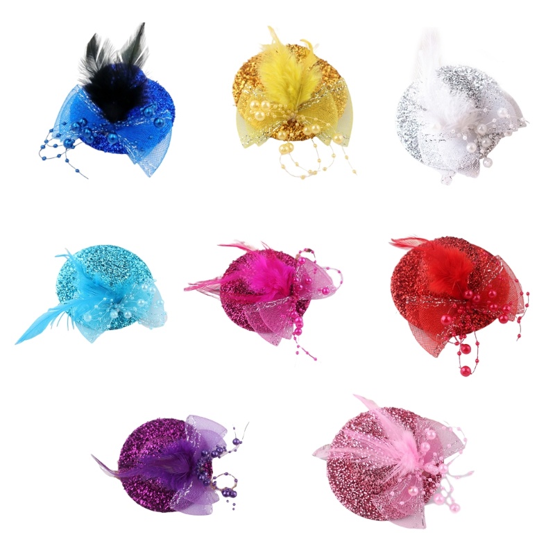 Ch *  Mũ Lưới fascinator girl Lấp Lánh