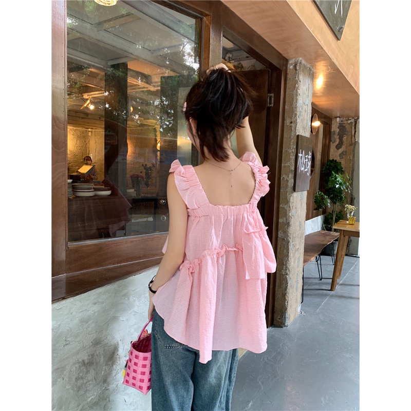 Áo Sơ Mi Họa Tiết Sọc Caro Thiết Kế Mới Thời Trang Mùa Hè Dành Cho Nữ