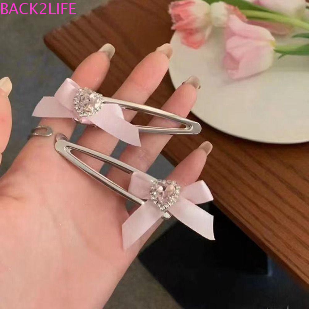 Kẹp Tóc Nơ Nhỏ Nhắn Xinh Xắn Dành Cho Nữ Y2K 2Life|Kẹp Tóc Họa Tiết Hình Học Thời Trang