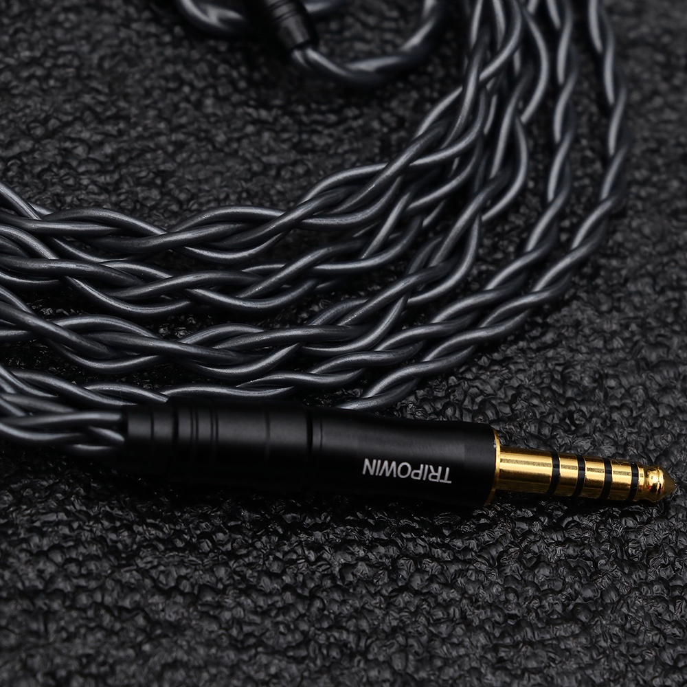 Tripowin Noire Earphone Cable 4Core 24AWG OCC Upgraded HiFi Audio Detachable 3-in-1 2.5mm/3.5mm/4.4mm Plug for MELE crinacle crn
