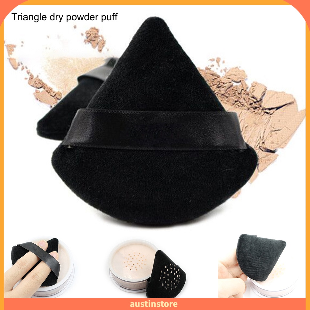 Bông Phấn Trang Điểm Hình Tam Giác Bằng Cotton Mềm Nhẹ Nhàng Giặt Được