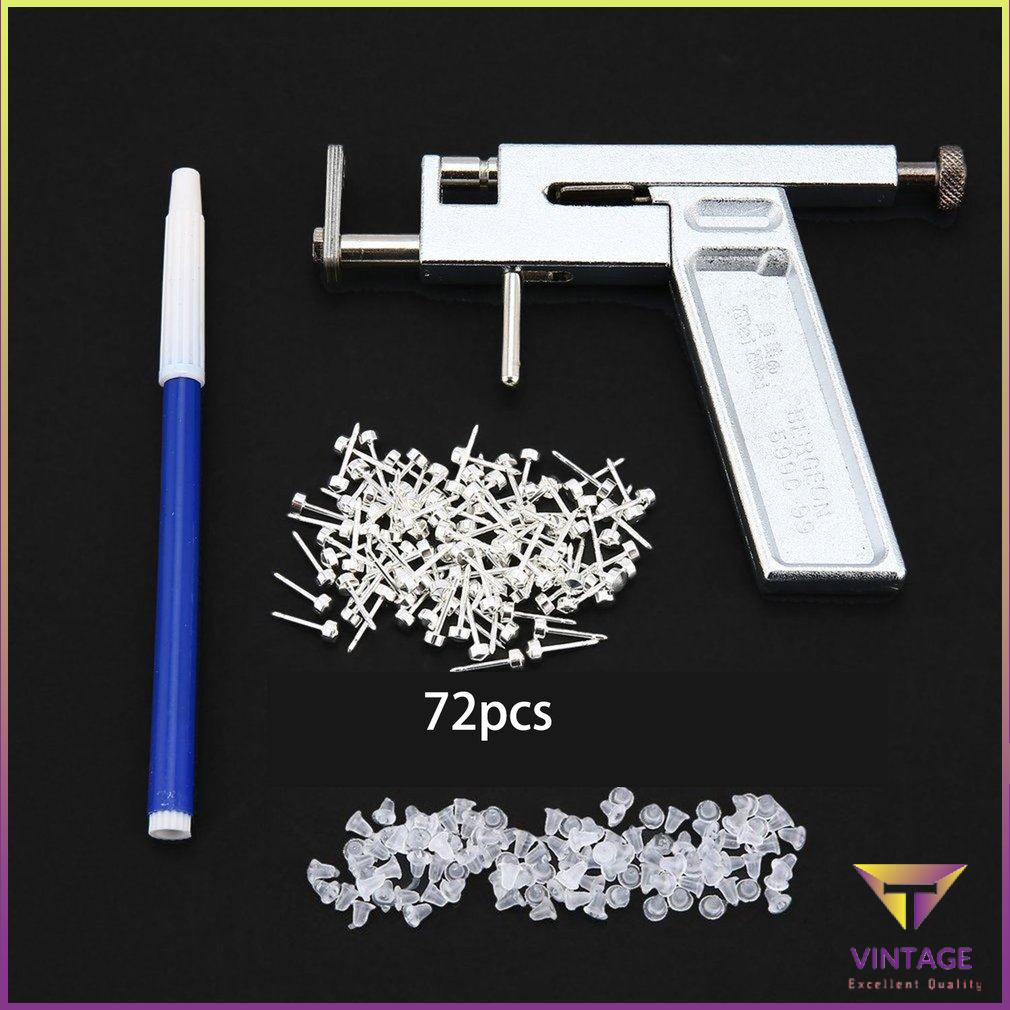 1 Bộ Inox Chuyên Nghiệp Tai Mũi Rốn Thân Với 72 Chiếc Bông Đinh Trang Sức Dụng Cụ Bền Hộp [T/19]