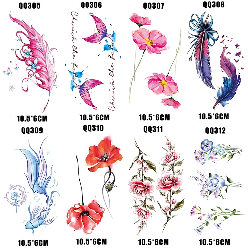 Hình Xăm Dán Tạm Thời Hình Bướm Nhỏ Nhiều Màu Sắc Chống Nước Lâu Trôi