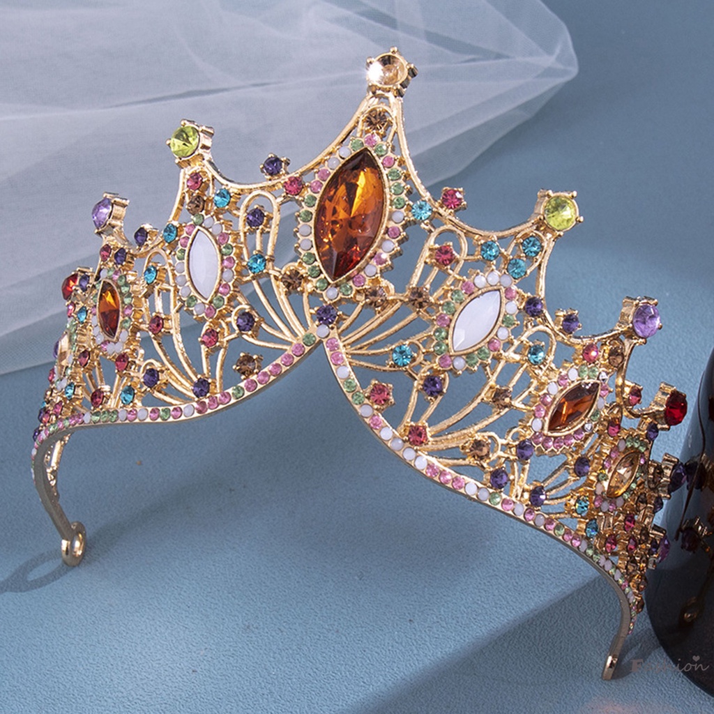 Cài Tóc Hình Vương Miện Đính Đá Lấp Lánh Chống Trượt / Mòn Cho Cô Dâu