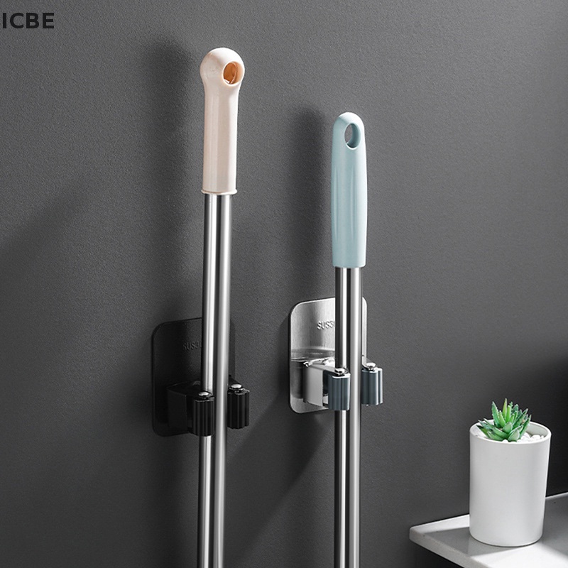 Móc Treo Cây Lau Nhà Bằng Thép Không Gỉ 304 Dán Tường Tiện Lợi