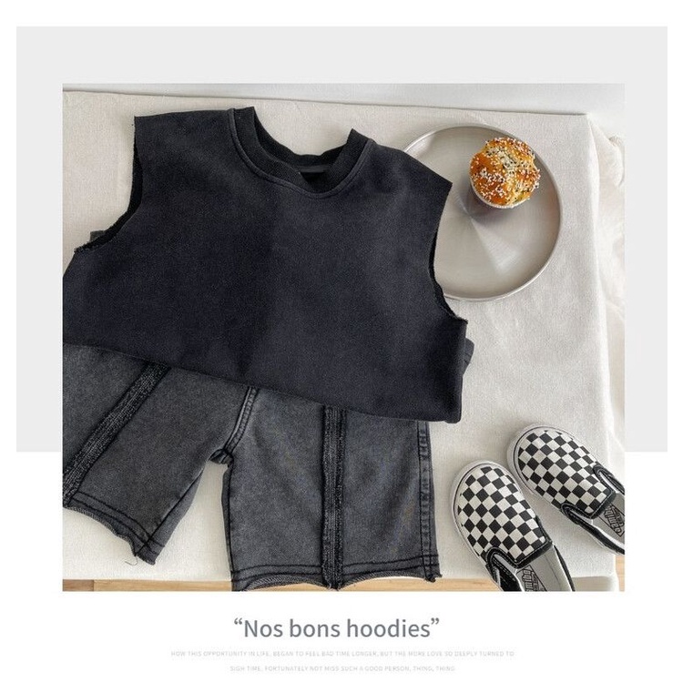 Áo Thun Ba Lỗ Màu Trơn Thoáng Khí Thoải Mái Thời Trang Mùa Hè Cho Bé Trai