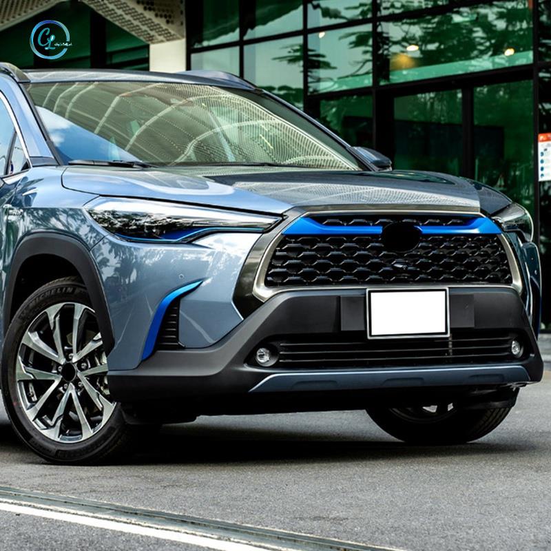 Cho Toyota Corolla Cross 20202021 Chrome phía trên phía trước trung tâm lưới tản nhiệt Dải khuôn nướng Nắp trang trí kiểu dáng xe màu xanh lam
