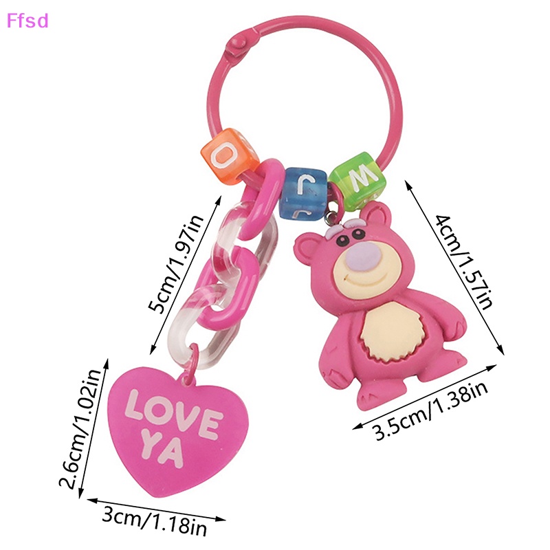 {Ffsd} Móc Khóa Trang Trí Túi Xách / Móc Khóa Hình Gấu / Dâu Tây Hoạt Hình Đáng Yêu
