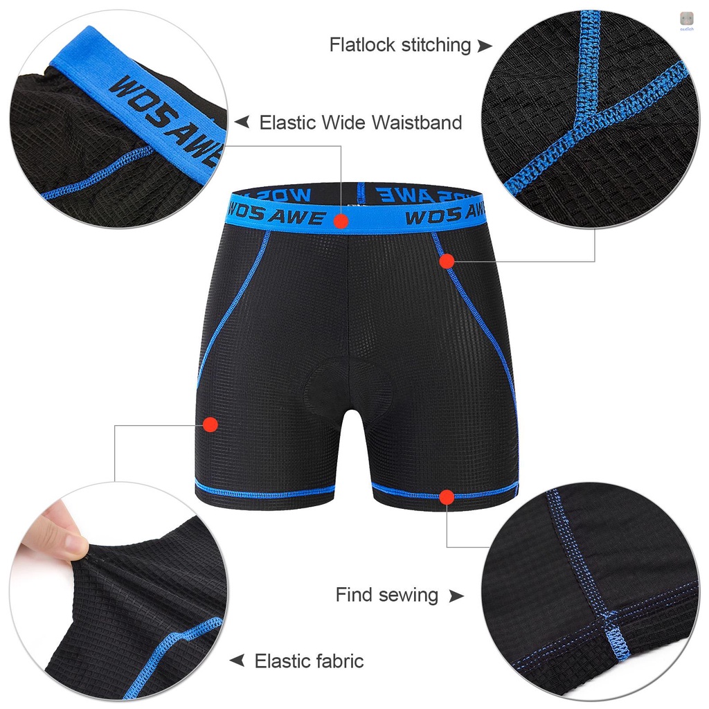 Quần Short Có Đệm Gel Thoáng Khí Trọng Lượng Nhẹ Cho Nam Khi Đi Xe Đạp Leo Núi