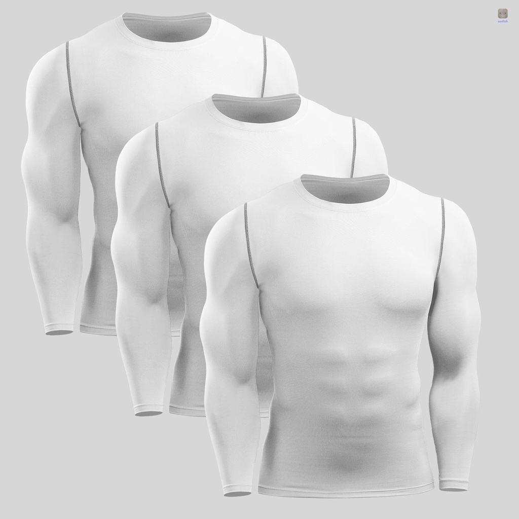 Set 3 Áo Thun Thể Thao Dài Tay Khô Nhanh Chống Ẩm Cho Nam