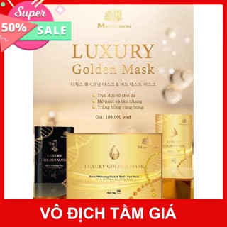   1 HỘP 6 GÓI  Ủ YẾN THẢI ĐỘC LUXURY GOLDEN MASK - Mặt nạ ủ yến Magicskin Magic Skin 