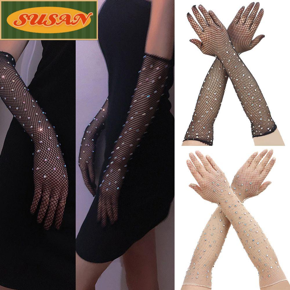 Găng Tay Lưới Co Giãn Nhiều Màu Cho Nữ