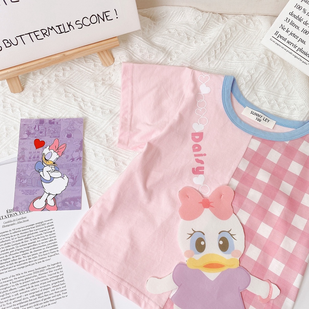 Áo Thun 100% Cotton Tay Ngắn Thoáng Khí In Họa Tiết Hoạt Hình Thời Trang Mùa Hè 2023 Cho Bé