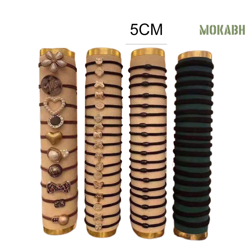 Bộ 60 Dây Cột Tóc Co Giãn Bằng Cao Su Và Kim Loại Thời Trang Cho Nữ