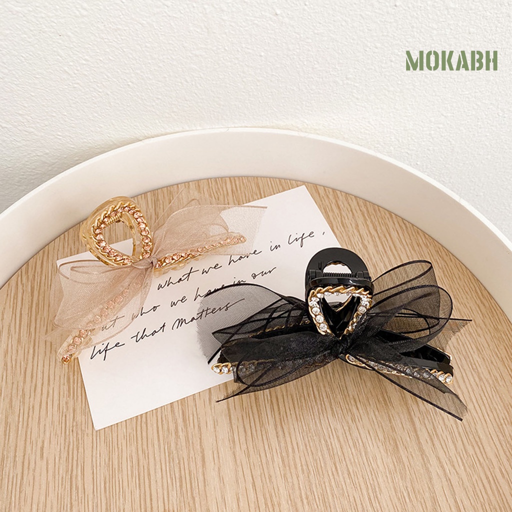 Kẹp Tóc Hình Nơ Đính Đá Màu Sắc Tươi Sáng Thanh Lịch