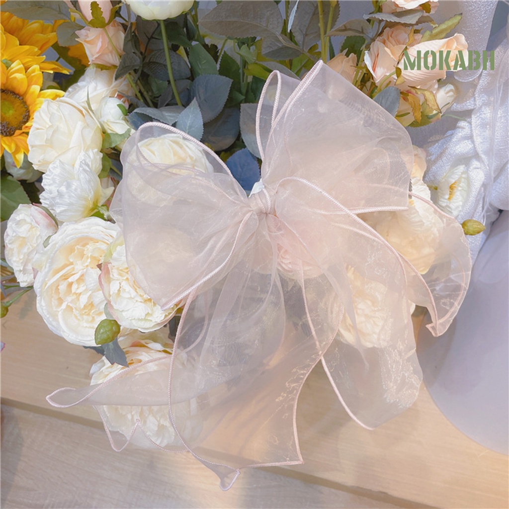 Kẹp Tóc Hình Nơ Lưới Chống Trượt Kiểu Dáng Tinh Tế Cho Bé Gái