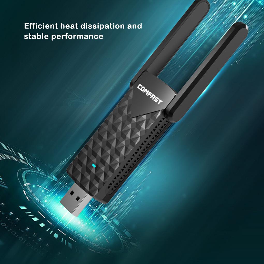 Usb 3 0 Adapter 1200Mbps Băng Tần Kép 5GHz Cho Máy Tính Xách Tay Không Dây 2x2dbi