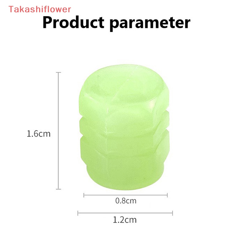 (Takashiflower) Nắp Van Bánh Xe Hơi / Xe Máy Phản Quang Chống Bụi Thông Dụng