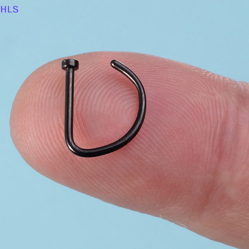 Set 3 Khuyên Mũi 18G Hình Chữ D Bằng Thép Không Gỉ Cá Tính