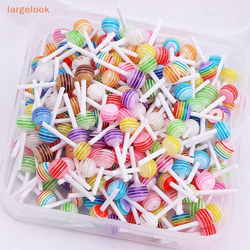 Set 50 Phụ Kiện Trang Trí Móng Tay 3D Hình Kẹo Mút Dễ Thương