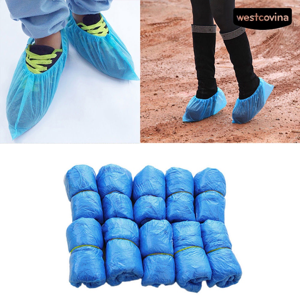 [COD]☁Set 100 Vỏ Bọc Giày Bằng Nhựa Chống Nước Dùng Một Lần Đa Ứng Dụng